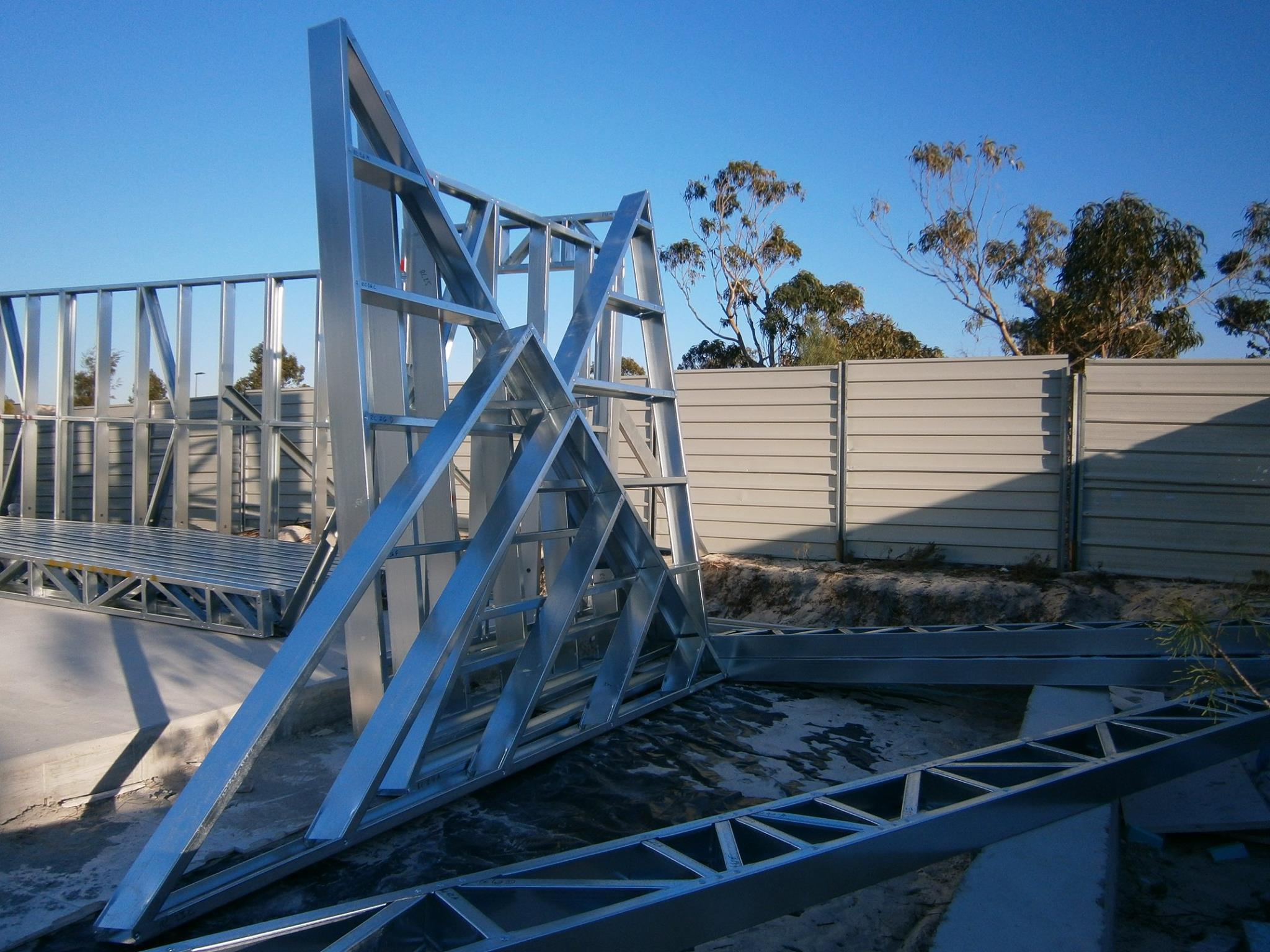 Estrutura em Light Steel Frame montada em obra
